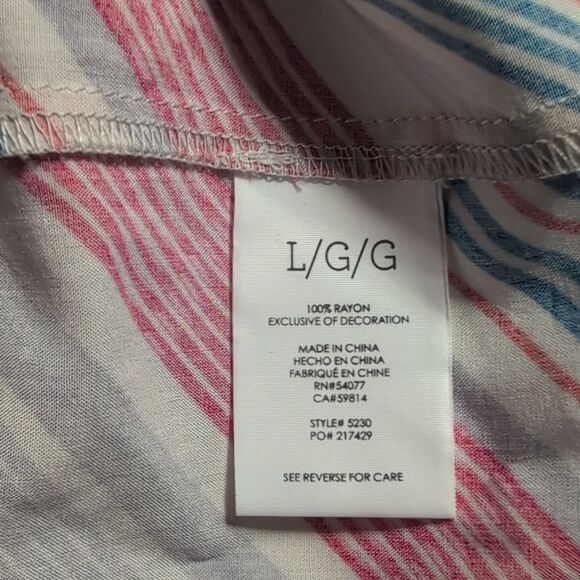 CAbi Top Womens Large Red Blue #5230 Tassel Tank Inline Print NWT - Picture 8 of 10